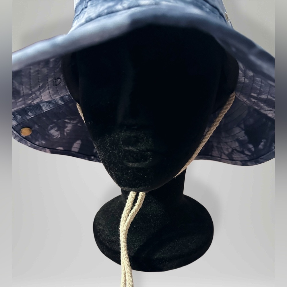 NWOT Summer Unisex Blue Camouflage Outdoor Fishing Boonie Hat Wide Brim OS - Picture 4 of 12